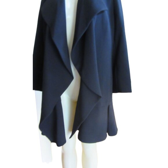 New w Tags, Anne Klein Cascade Open Black Long Jacket Size 6 - Picture 3 of 7